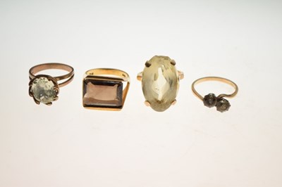 Lot 48 - Four 9ct stone set dress rings