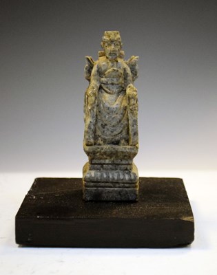 Lot 263 - Carved soapstone seated figure