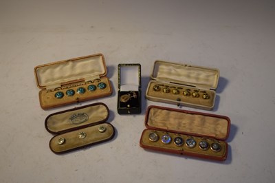 Lot 55 - Collection of cased buttons and studs