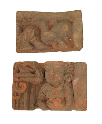 Lot 287 - Two-sections of a possible 14th/15th Century Javanese terracotta tablet