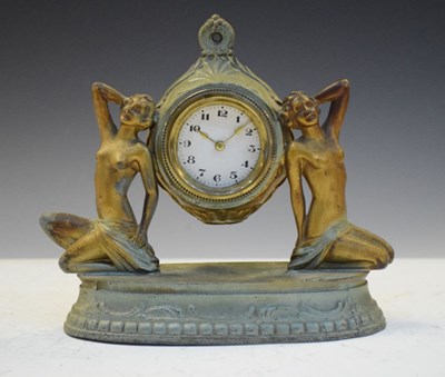 Lot 425 - Art Deco spelter figural clock