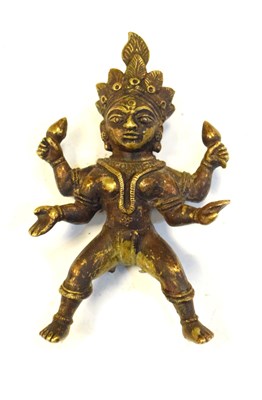 Lot 281 - Indian bronze figure of a four-armed Hindu God