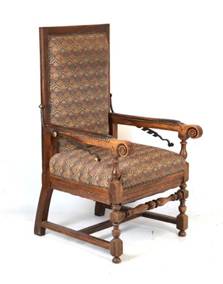 Lot 471 - Early 19th Century French provincial oak-framed adjustable armchair