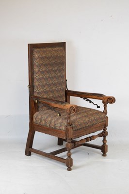 Lot 471 - Early 19th Century French provincial oak-framed adjustable armchair