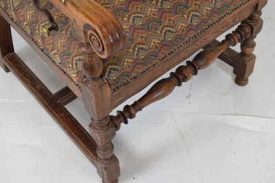 Lot 471 - Early 19th Century French provincial oak-framed adjustable armchair