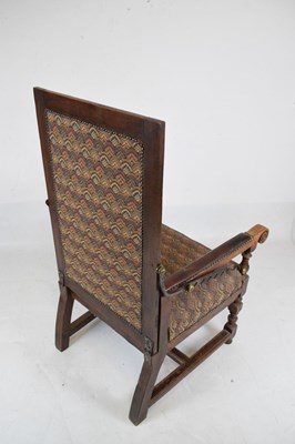 Lot 471 - Early 19th Century French provincial oak-framed adjustable armchair