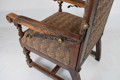 Lot 471 - Early 19th Century French provincial oak-framed adjustable armchair