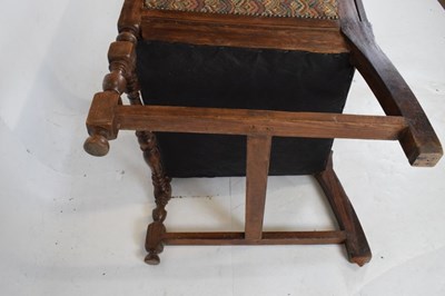 Lot 471 - Early 19th Century French provincial oak-framed adjustable armchair