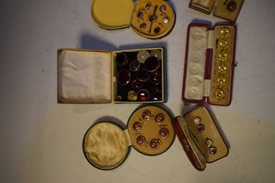 Lot 74 - Collection of assorted cased buttons, studs etc