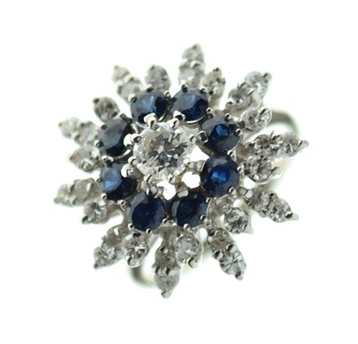 Lot 5 - Sapphire and diamond cluster ring