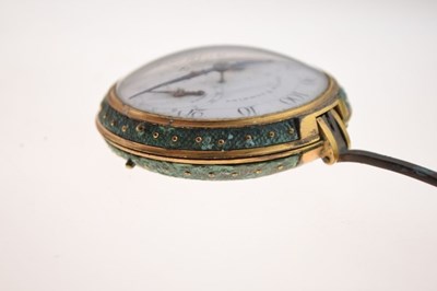 Lot 71 - Rare George III brass and shagreen-cased pedometer