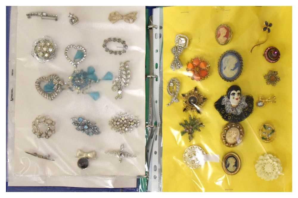 Lot 105 - Quantity of costume jewellery brooches