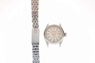 Lot 51 - Tudor - Lady's Princess Oysterdate stainless steel automatic bracelet watch
