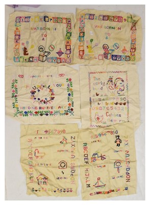 Lot 616 - Quantity of unframed 20th Century samplers