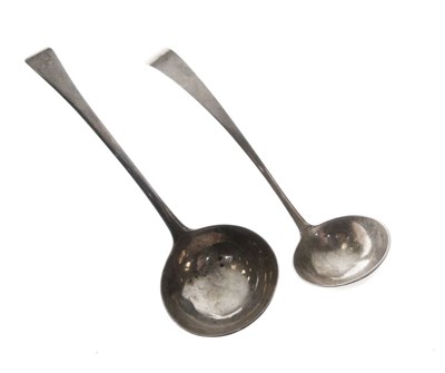 Lot 181 - George III silver sauce ladle together with a Scottish silver toddy ladle