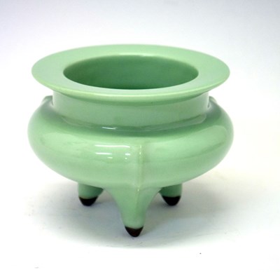 Lot 387 - Chinese celadon porcelain censer