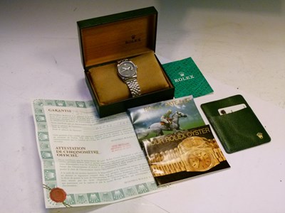 Lot 94 - Rolex - Gentleman's Oyster Perpetual Datejust stainless steel wristwatch