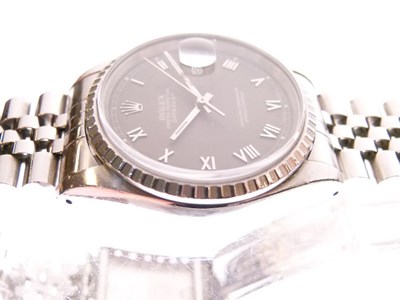 Lot 94 - Rolex - Gentleman's Oyster Perpetual Datejust stainless steel wristwatch