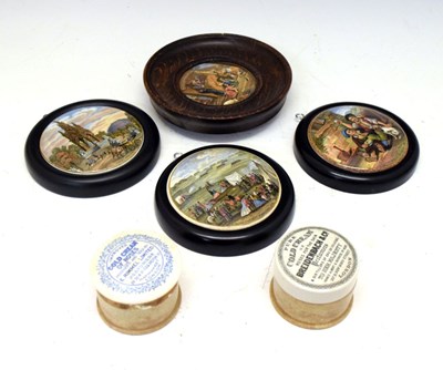 Lot 399 - Prattware pot lids, etc.