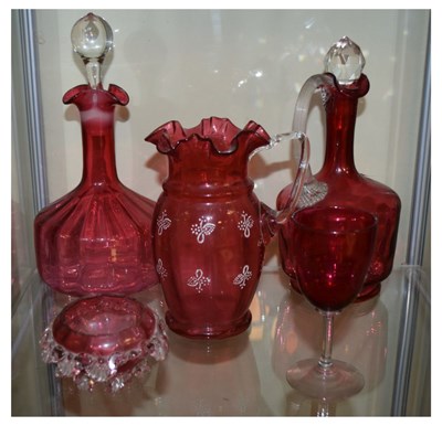 Lot 370 - Assorted cranberry glass