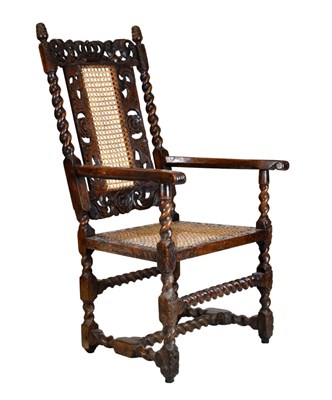 Lot 477 - William and Mary walnut elbow chair