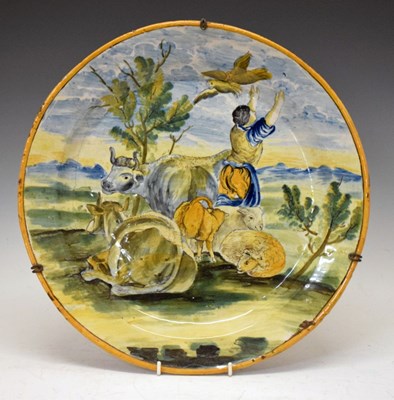 Lot 294 - Large 19th Century Italian maiolica charger