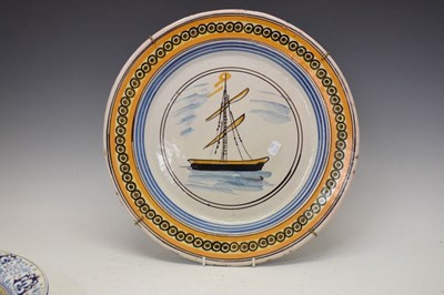 Lot 254 - Late 19th/early 20th Century tin-glazed earthenware charger