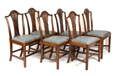 Lot 489 - Set of six mid 20th Century Hepplewhite dinning chairs