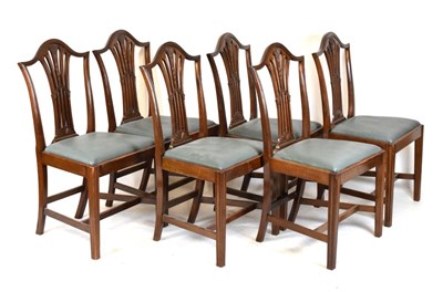 Lot 683 - Set of six mid 20th Century Hepplewhite dinning chairs