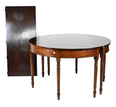 Lot 587 - Mahogany D-end dining table