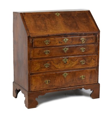 Lot 493 - Mid 18th Century walnut bureau