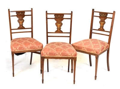 Lot 624 - Set of four Edwardian rosewood chairs