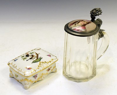 Lot 409 - Glass stein and Herend trinket box