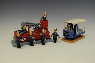 Lot 256 - Robert Harrop Camberwick Green - Thomas Tripp in his milk float (CG86), together with a limited edition ‘The Fire Engine’ (CGMB8), 135/1000, and firefighters, all boxed