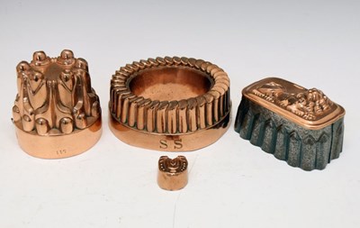 Lot 227 - Four Victorian copper jelly moulds