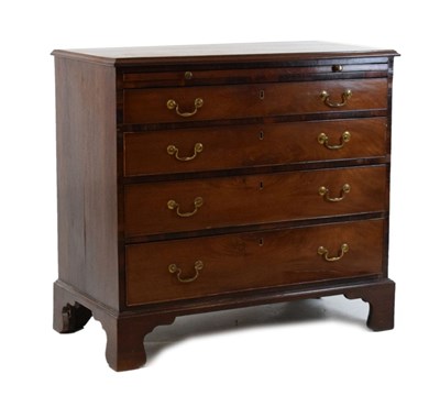 Lot 490 - Mahogany chest of drawers with brushing slide