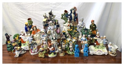 Lot 380 - Quantity of Staffordshire and other figural groups