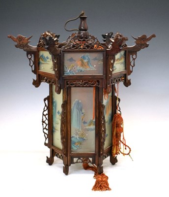 Lot 571 - Chinese glass panelled lantern