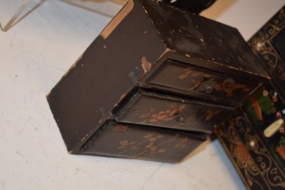 Lot 220 - Three Chinese black lacquered boxes