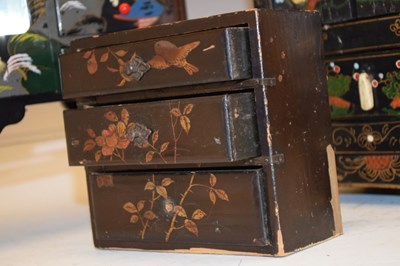 Lot 220 - Three Chinese black lacquered boxes