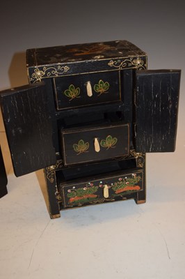 Lot 220 - Three Chinese black lacquered boxes