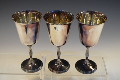 Lot 178 - Set of six Queen Elizabeth II silver goblets commemorating the Queen's Silver Jubilee