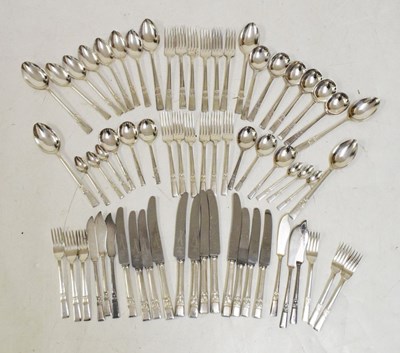 Lot 697 - Quantity of Georg Jensen style plated cutlery