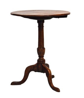 Lot 665 - Oak snap-top tripod wine table