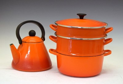 Lot 659 - Le Creuset enamel steaming pan and kettle