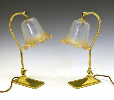 Lot 599 - Pair of Christopher Wray gilt metal desk lights