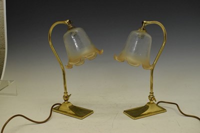 Lot 599 - Pair of Christopher Wray gilt metal desk lights