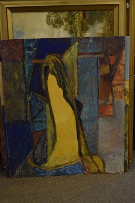 Lot 397 - Audrey Lewis-Hopkins - Oil on board - Abstract Study
