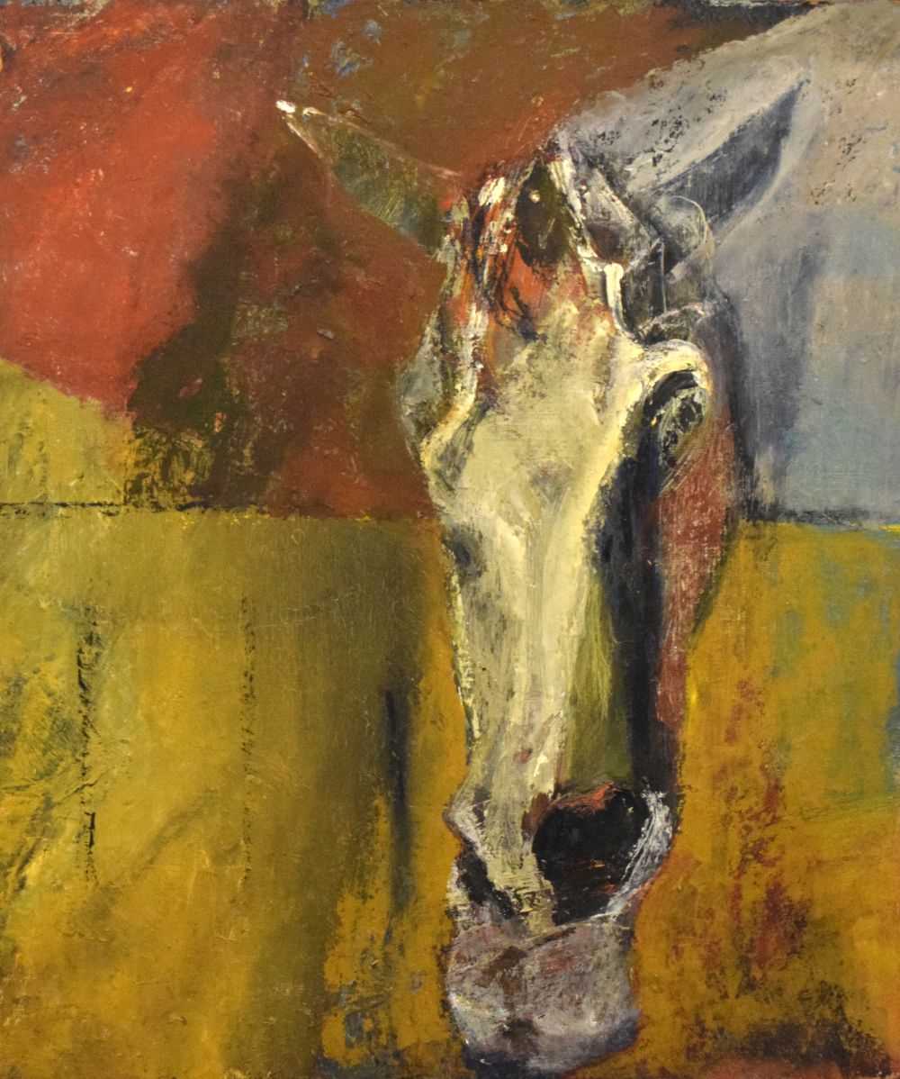 Lot 643 - Audrey Lewis-Hopkins - Oil on board - Study of a Horse