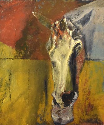 Lot 643 - Audrey Lewis-Hopkins - Oil on board - Study of a Horse